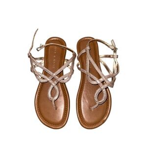 Kelly & Katie Rose Gold Strappy Flat Sandals 🩴 New